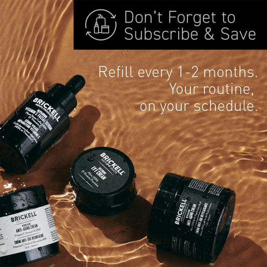 Brickell Men's Retinol Face Moisturizer Cream For Men, Natural & Organic, Anti-Wrinkle Face Night Cream with Retinol & Hyaluronic Acid To Reduce Fine Lines and Even Skin Tone, Fragrance-Free, 2 Ounce