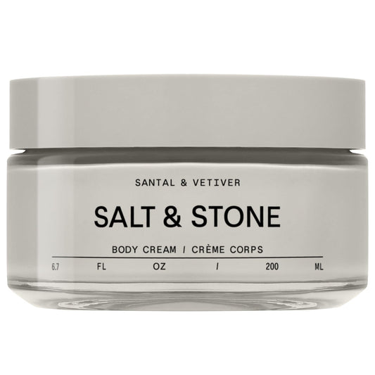Salt & Stone Body Cream | Hydrating Formula with Seaweed Extracts, Spirulina & Squalane | Deep Hydration, Skin Barrier Support & Healthy Glow | For all Skin Types | Santal & Vetiver 6.7 fl oz