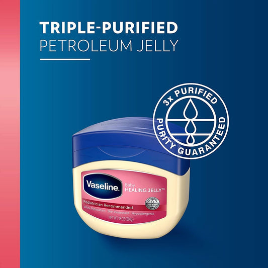 Vaseline Petroleum Jelly Baby Skincare Protective & Pure 4 Count Treats Dry Skin And Prevents Chaffed Skin From Diaper Rash Hypoallergenic And Gentle On Skin 13oz