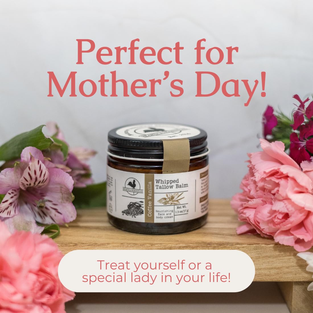 Hearth and Homestead: Handmade Whipped Tallow Balm (Coffee Vanilla) - Organic Body Butter with Infused Olive Oil - 1.3 oz …