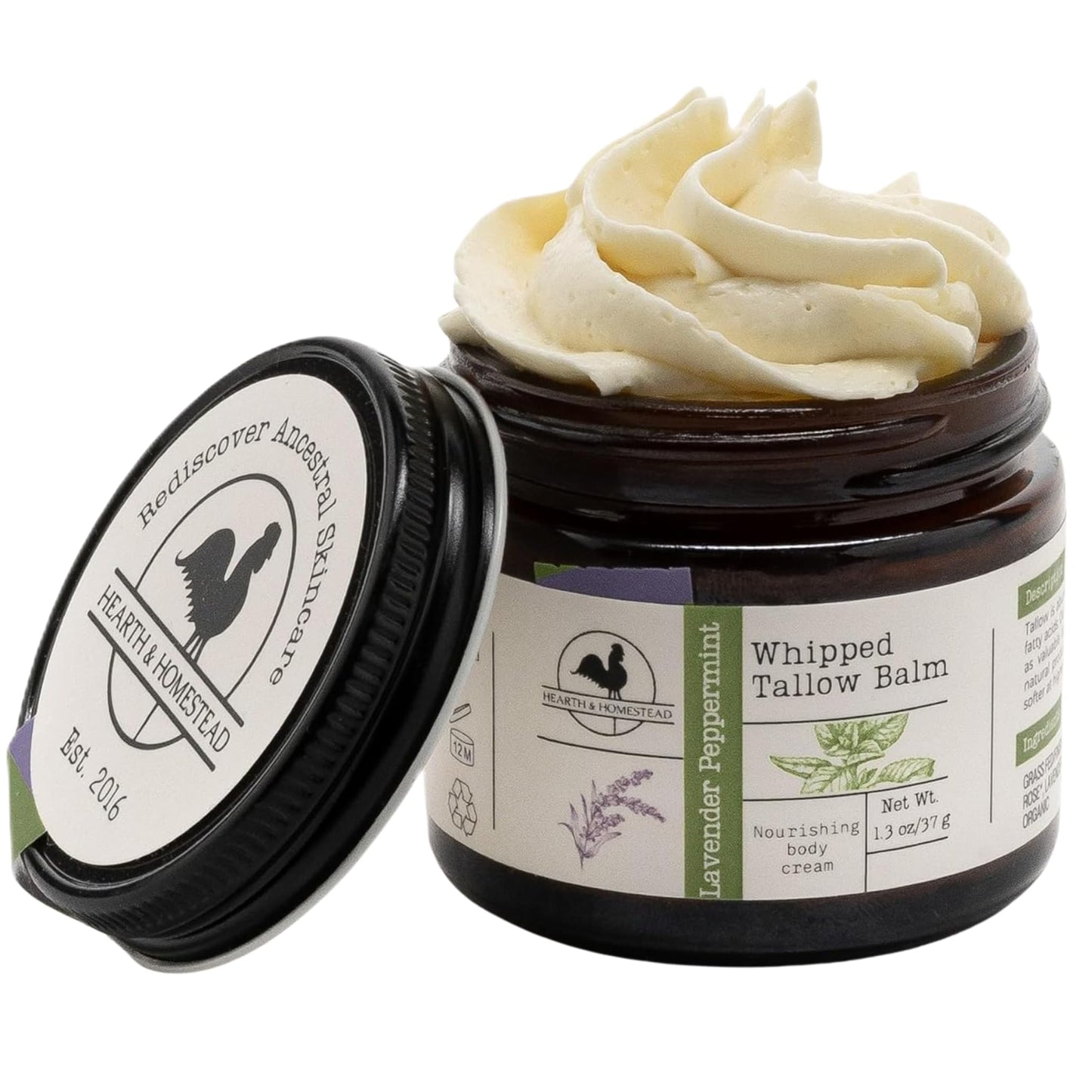 Hearth and Homestead: Handmade Whipped Tallow Balm (Coffee Vanilla) - Organic Body Butter with Infused Olive Oil - 1.3 oz …
