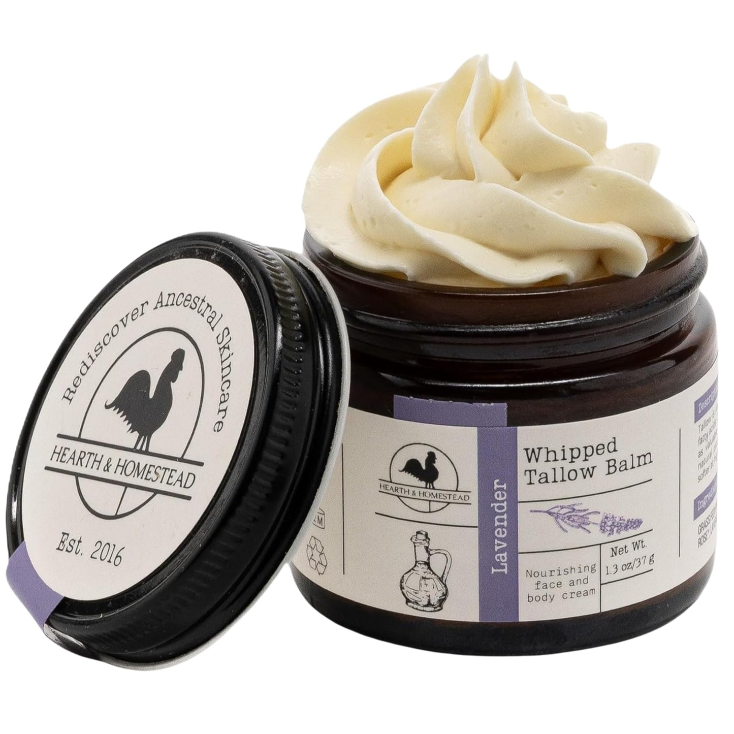 Hearth and Homestead: Handmade Whipped Tallow Balm (Coffee Vanilla) - Organic Body Butter with Infused Olive Oil - 1.3 oz …