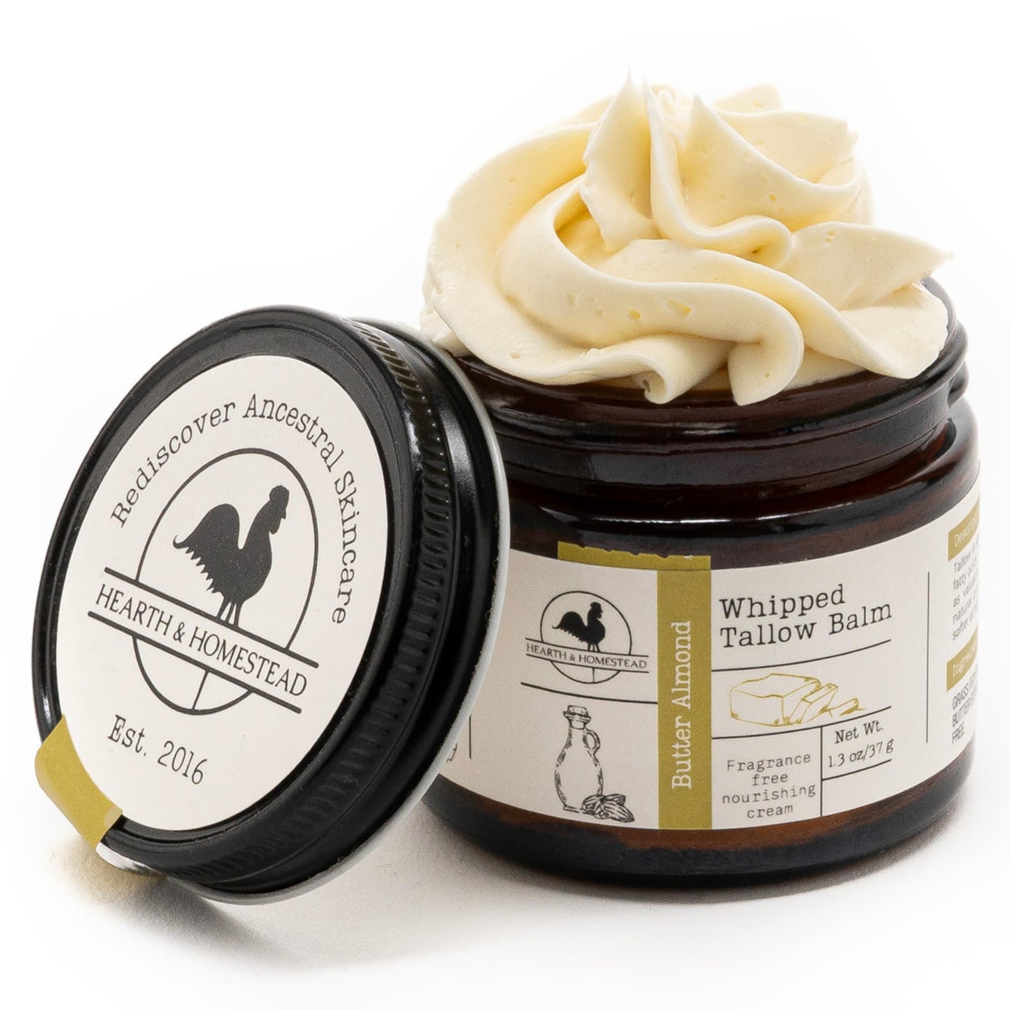 Hearth and Homestead: Handmade Whipped Tallow Balm (Coffee Vanilla) - Organic Body Butter with Infused Olive Oil - 1.3 oz …